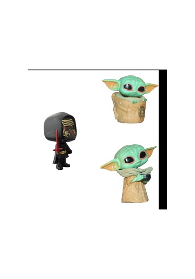 S.wars The Mandalorian Grogu Baby Yoda Kylo Ren Pop Stil 3lü Koleksiyon Karakter Figür Oyuncak Seti