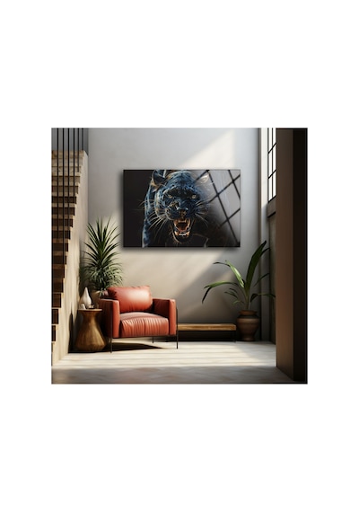 Panter Hayvanlar Vahşi Yaşam Asılmaya Cam Tablo Modern Sanat Tablosu Uv Baskılı Canlı Renkler Ev Ve İş Yeri Anlamlı Hediye Seçeneği