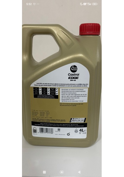 Castrol Edge 5W-40 Motor Yağı 4 L
