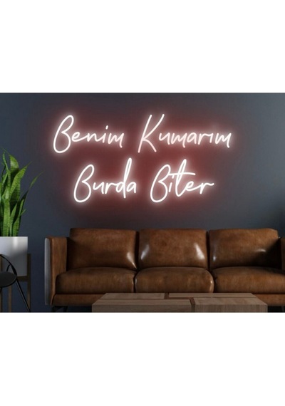 Benim Kumarım Burda Biter Yazılı Neon Tabela Kırmızı