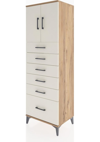 Hyperion Dolap Tek Raflı 6 Çekmeceli 2 Kapaklı 60x44x182 Çam-... Çam Hyperion Dolap Tek Raflı 6 Çekmeceli 2 Kapaklı 60x44x182 Çam-... Çam