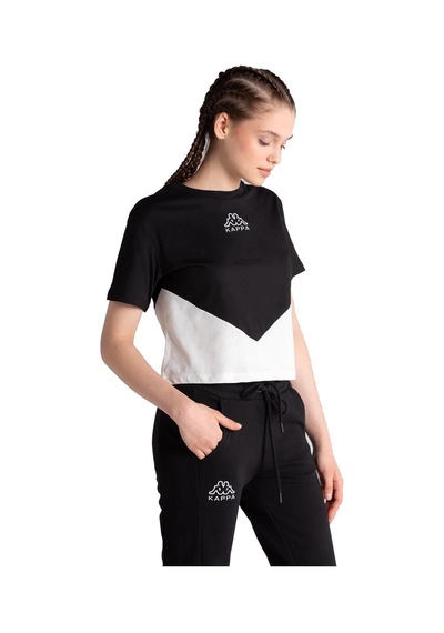 Kappa Kadın Tişört Logo Ece Tk 351L65W-Siyah - Beyaz Kappa Kadın Tişört Logo Ece Tk 351L65W-Siyah - Beyaz