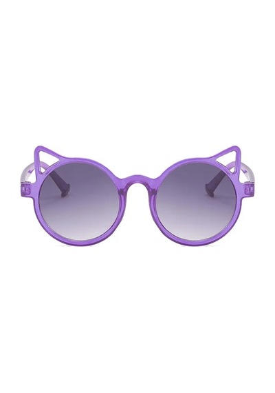 Dabify Mor Kemik Çerçeve Kedi Tasarım Vintage Retro Unisex Çocuk Güneş Gözlüğü