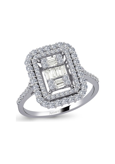 0.95 Karat Pırlanta Baget Yüzük (451930264)