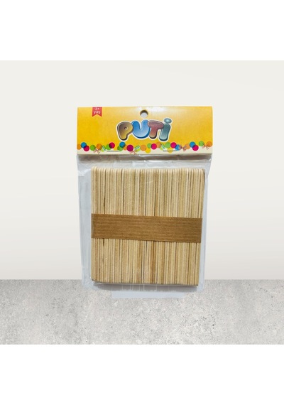 Ahşap Dil Çubuğu Natural Küçük 50li Kırmızı