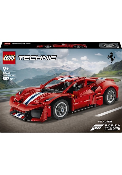 LEGO® Technic Ferrari 488 PISTA Araba 42235 - 9 Yaş ve Üzeri Çocuklar için V8 Motor İçeren Yaratıcı Oyuncak Yapım Seti (882 Parça)