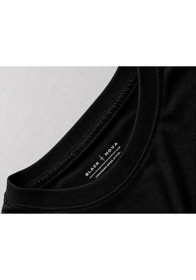 Black Nova Oversize Baskılı Unisex %100 Pamuk T-shirt Dapper Siyah