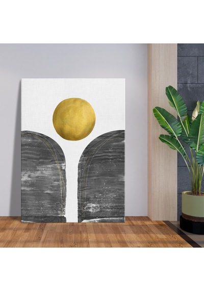 Minimalist Altın Çemberli Kanvas Tablo Nv00286