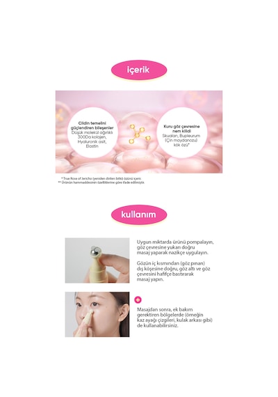 Masaj Başlıklı Küçük Kolajen Moleküllü Göz Çevresi Serumu Collagen Eye Massage Ampoule
