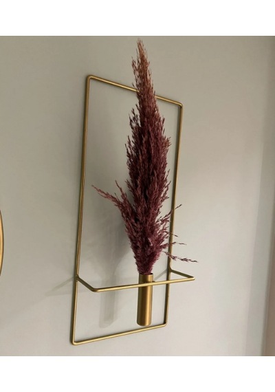 MetaQuartz Aksesuar 2'li Kare Gold Metal Çiçeklik , Modern Dekoratif Metal Çiçeklik