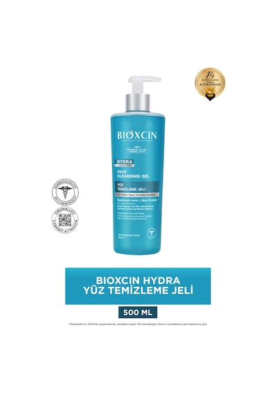 Bioxcin Hydra Kuru Ve Hassas Ciltler İçin Yüz Temizleme Jeli 500 ml - Hyalüronik Asit, Aloe Vera, Pantenol