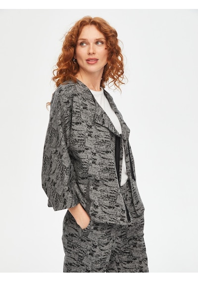 Kendinden Jakarlı Casual Form Örme Ceket 69193 U6919310 Siyah
