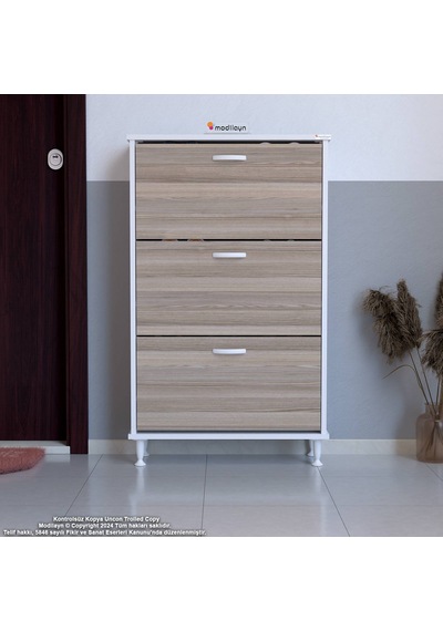 Modilayn Varbi Kapı Önü 52 X 119x 25, 5 Cm Lik 3 Düşer Kapak 6 Göz Raf Bölmeli Ayakkabılık Cordoba - Beyaz Modilayn Varbi Kapı Önü 52 X 119x 25, 5 Cm Lik 3 Düşer Kapak 6 Göz Raf Bölmeli Ayakkabılık Cordoba - Beyaz