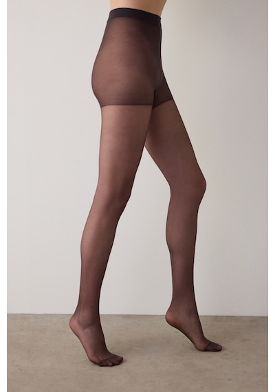 Penti Fit 15 Kızıl Siyah Külotlu Çorap