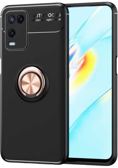 Oppo A54 4G Kılıf Zore Ravel Yüzüklü Silikon Kılıf