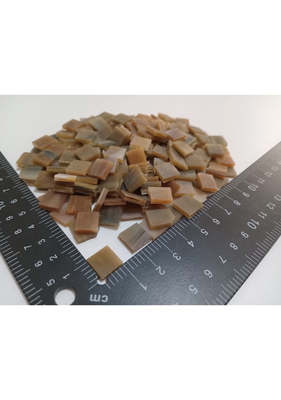 Açık Kahve Kare Vitray Cam Mozaik Taşı - Sanatsal Mozaik İçin Yaklaşık 10 X 10 Mm