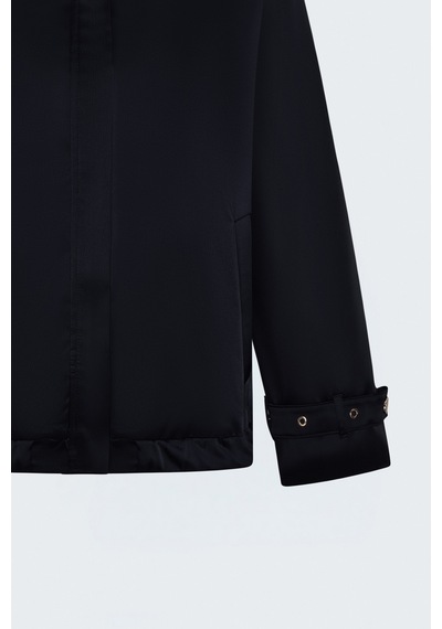Sateen Saten Bomber Ceket - Lacivert-137934