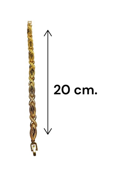 22 Ayar Altın Kaplama Markiz Model Klasik Bileklik - 20 Cm Gold