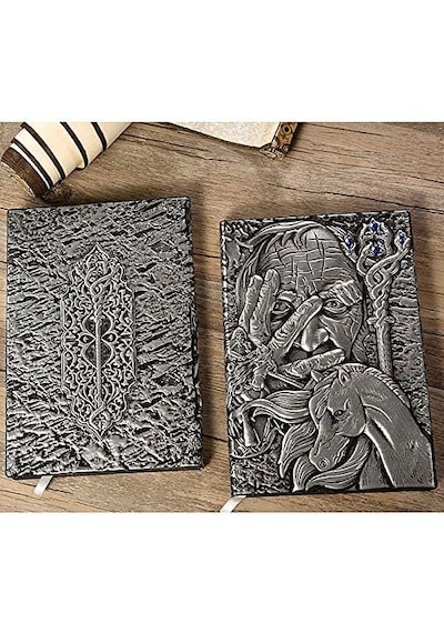Deri Defter 3D Kabartmalı Adam-Gümüş