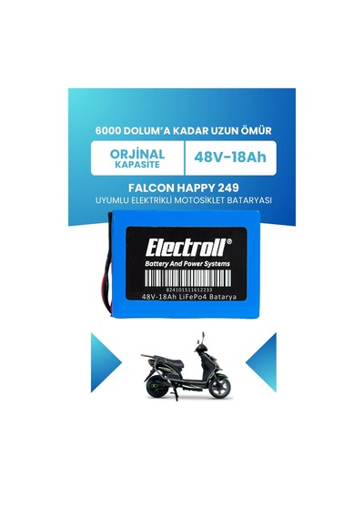 Falcon Happy 249 Batarya Standart Kapasite Lifepo4 48v 18ah Elektrikli Motorsiklet Bataryası