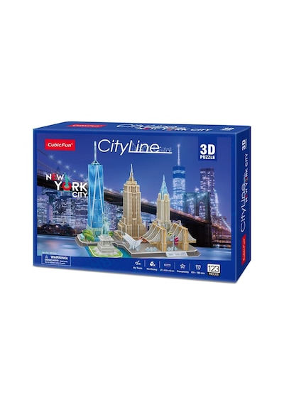 City Line New York Şehri 3d Puzzle 123  Parça