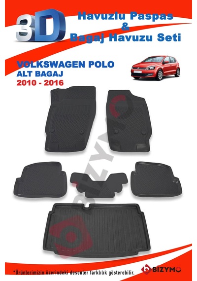 Volkswagen Polo Alt 2010-2016 Paspas Ve Bagaj Havuzu Seti