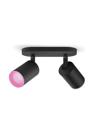 Philips Hue Fugato Çift Spot Renkli Akıllı Led Armatür, Siyah, 2x4.2w - 25.000 Saat Ampul Kullanım Ö Sku: Smg8690010191502