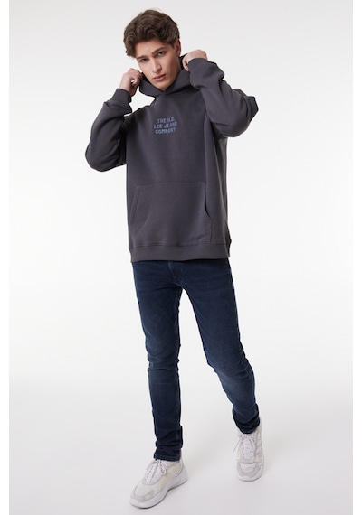 Lee Relaxed Fit Geniş Kesim Kapüşonlu Içi Polarlı Sırt Baskılı Antrasit Sweatshirt LM05RHON Siyah Lee Relaxed Fit Geniş Kesim Kapüşonlu Içi Polarlı Sırt Baskılı Antrasit Sweatshirt LM05RHON Siyah