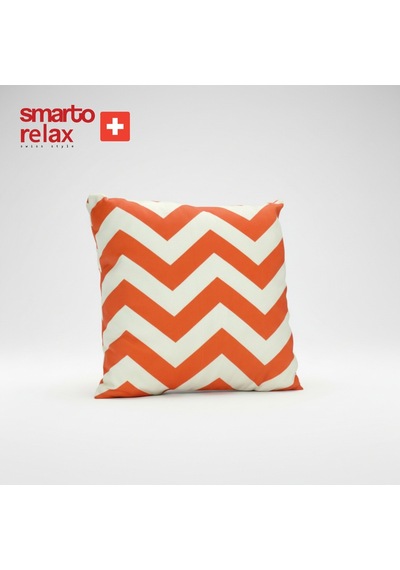 Smarto Relax Içi Dolgulu Kırlent 45x45 Cm Kare Salon & Berjer Kırlenti Beyaz - Turuncu