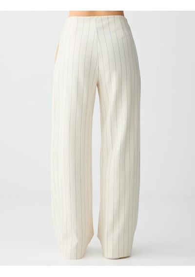 Jimmy Key Jimmy Key Ekru Normal Paça Normal Bel Çizgili Uzun Örme Pantolon 6sw185608114