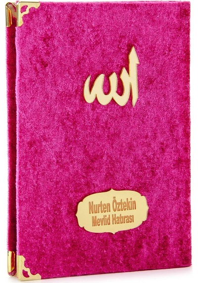 10 Adet - Kadife Kaplı Yasin Kitabı - Çanta Boy - Isim B N11.5046