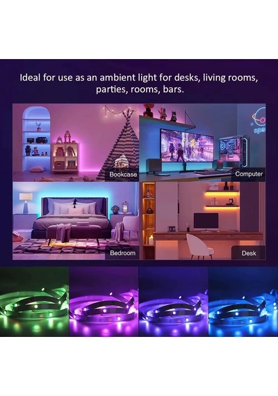 Electroon 12volt 3çipli Silikonlu Rgb Led Kumanda Adaptör Set - 5metre 5 METRE