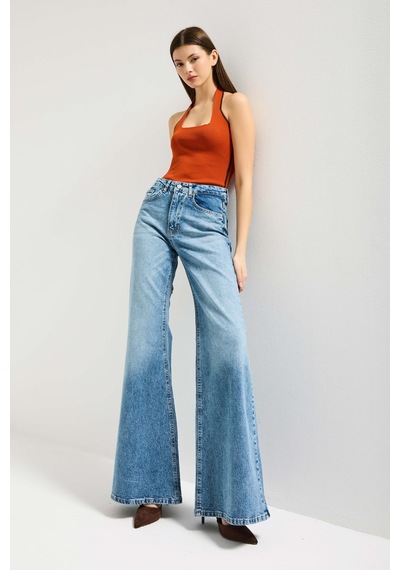 Itsbasic Kadın Mavi 4s6-4 Mry Flare Fit Komfort Kumaş Denim Jean