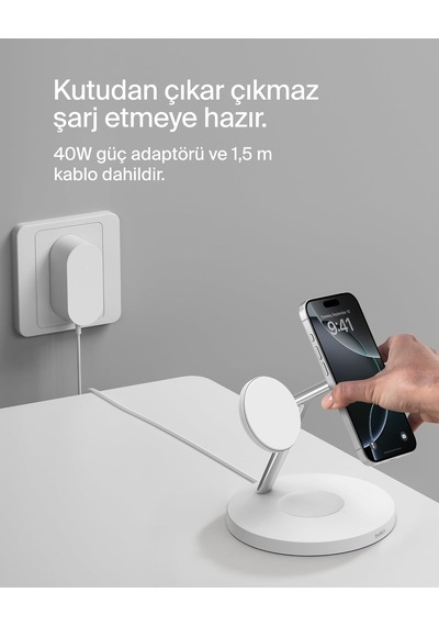 Belkin Boostcharge 3'ü 1 Arada Qi2 Şarj Cihazı, Magsafe Uyumlu Ka 59102867