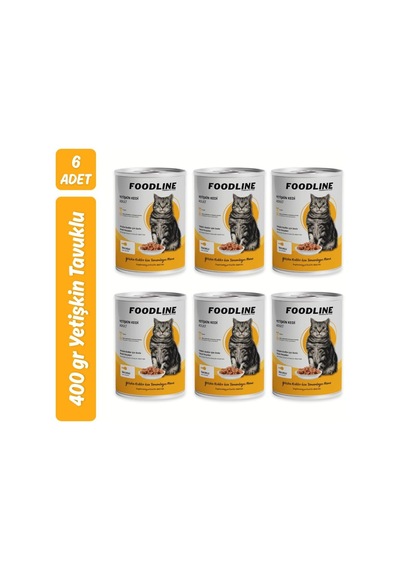 Yetişkin Kedi Konservesi 400 Gr, Gravy Sos İçerisinde Parça Etli 400 Gr X 6 Adet, Tavuk