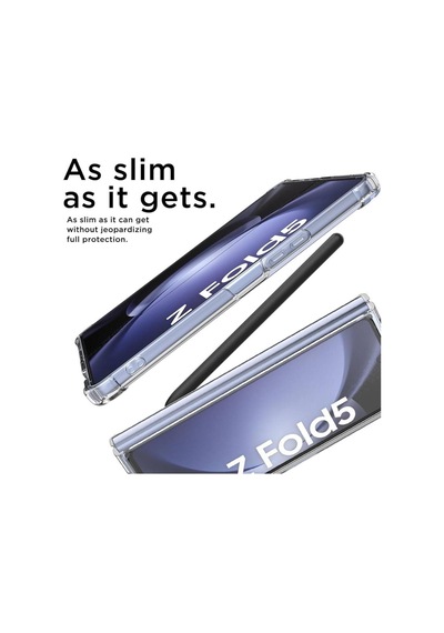 Galaxy Z Fold 5 Uyumlu Kılıf Clear Şeffaf Sararmaz Renksiz Silikon Kapak Case 180 Tam Korumalı Resimde Görünen