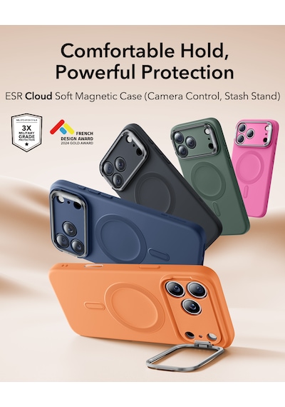 Esr Apple Uyumlu iPhone 17 Pro Max Stantlı ,cloud Soft Ve Kamera Kontrol Özellikli Manyetik Kılıf Turuncu Turuncu