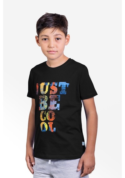 Little's World Just Be Cool Çocuk Tshirt Siyah