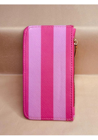 Elora Atelier Ekosa Desenli Fermuarı Kartlık Cüzdan Pudra-pembe