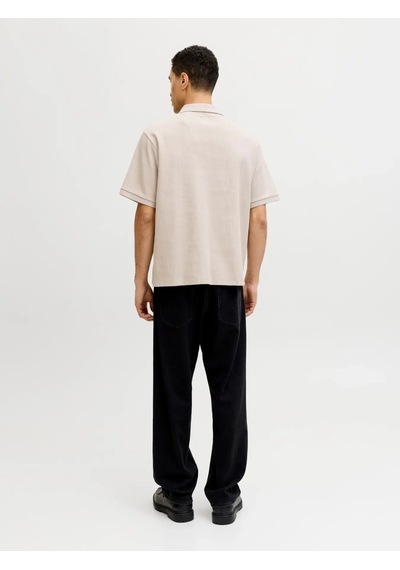 Jack & Jones Jjeharrison Structure Polo Ss Ln Erkek T-shirt-32745 Krem