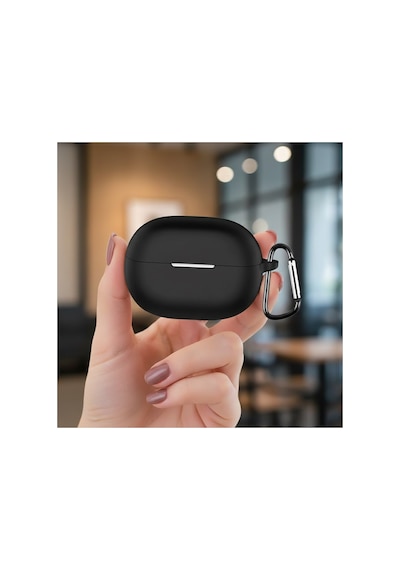 Huawei Freebuds Pro 5 Kılıf Askı Aparatlı Mat Silikon Siyah