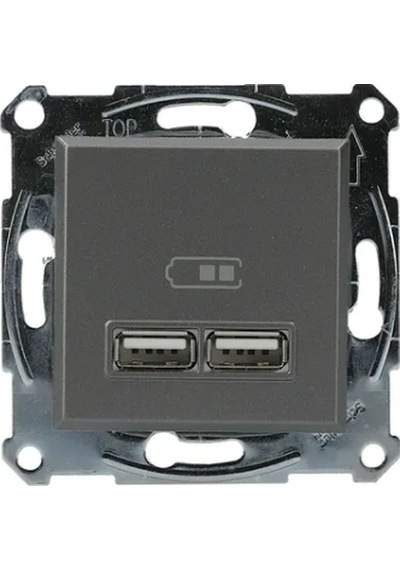 Schneider Eph2700262 Asfora Çelik Usb Prizi 2.1 A