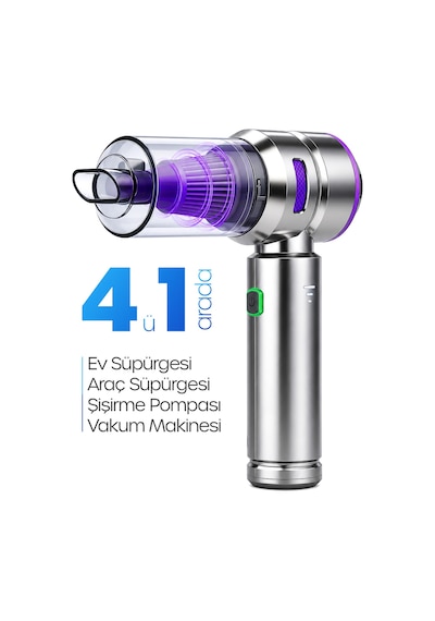 Kablosuz Şarjlı Araç İçi Süpürge 110 W Güçlü Vakum & Üfleme Şişirme Cihazı El Süpürgesi Hl121