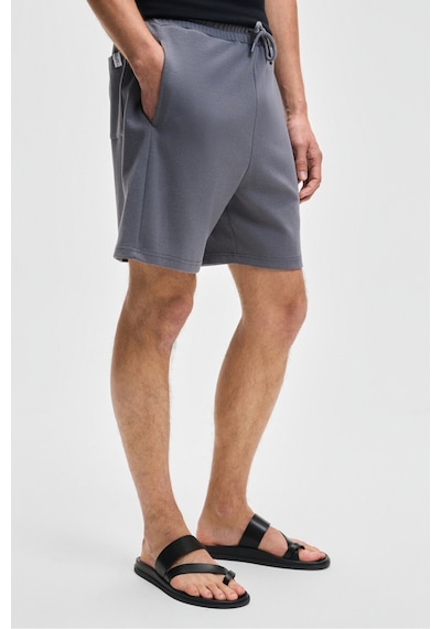 Grimelange TYRONE Erkek Beli Lastikli Arka Tek Cepli Relaxed Fit Gri Şort