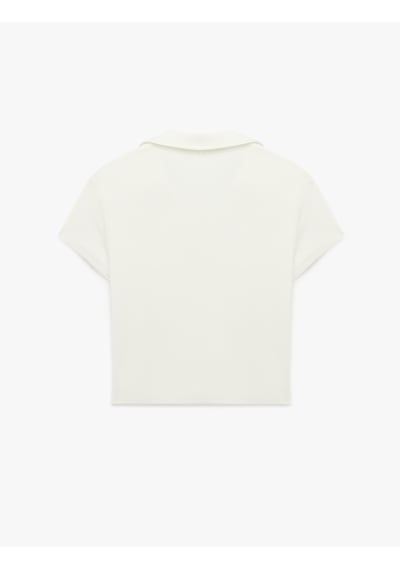 Koton Modal Karışımlı Regular Fit Cep Detaylı Kısa Kollu Polo Yaka Tişört Ekru 7wal10205ık