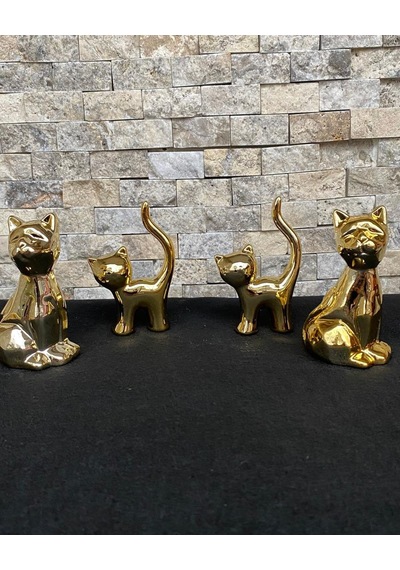 4'lü Kedi Köpek Hediyelik Dekoratif Obje