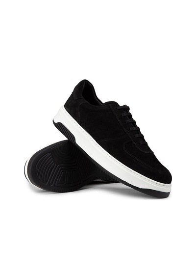Deery Hakiki Süet Siyah Erkek Sneaker Ayakkabı - 01965Msyhe06 Siyah