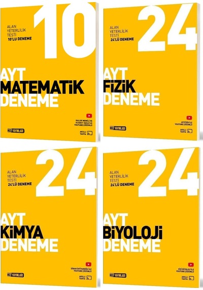 Hız Yayınları Ayt Matematik + Fizik + Kimya + Biyoloji Deneme Seti 4 Kitap