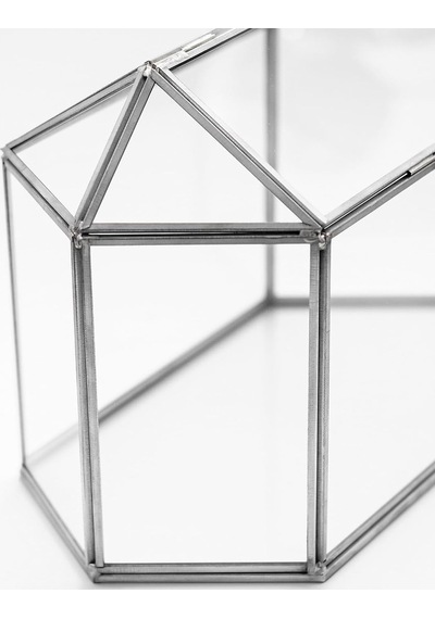 30x15x20cm Gümüş Geometrik Teraryum Cam Fanus Takı Aksesuar Çikolata Kutusu Dekoratif Yapımı