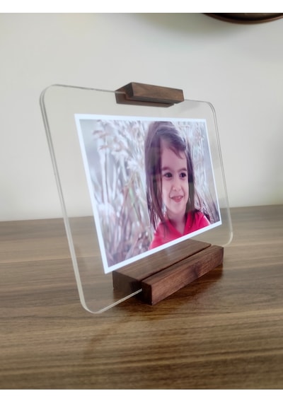 Ceviz Ağacından Yüzer Fotoğraf Çerçevesi - Yatay Ve Dikey Kullanım 10x15 Fotoğraflara Uygun